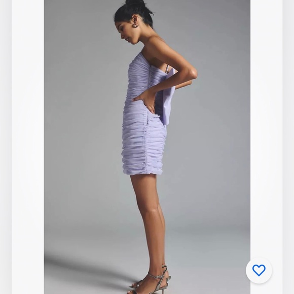 Anthropologie Hutch Ruched Tulle Bow Mini Dress Size 4.B27 - Picture 2 of 9